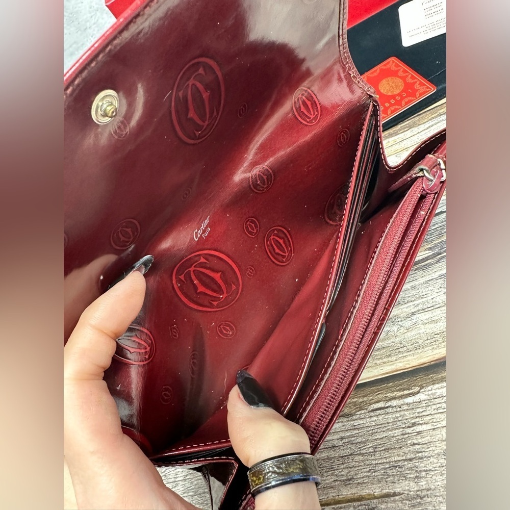 Cartier Red Glossy Long Leather Happy Birthday Wallet GUC Dust Bag, Box, Cards​​ - Picture 13 of 16
